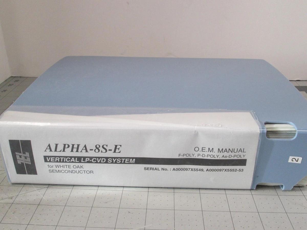 Used TEL Tokyo, ALPHA-8S, O.EM. Manual, P-D-Poly, F- Poly, As-D-Poly, Used