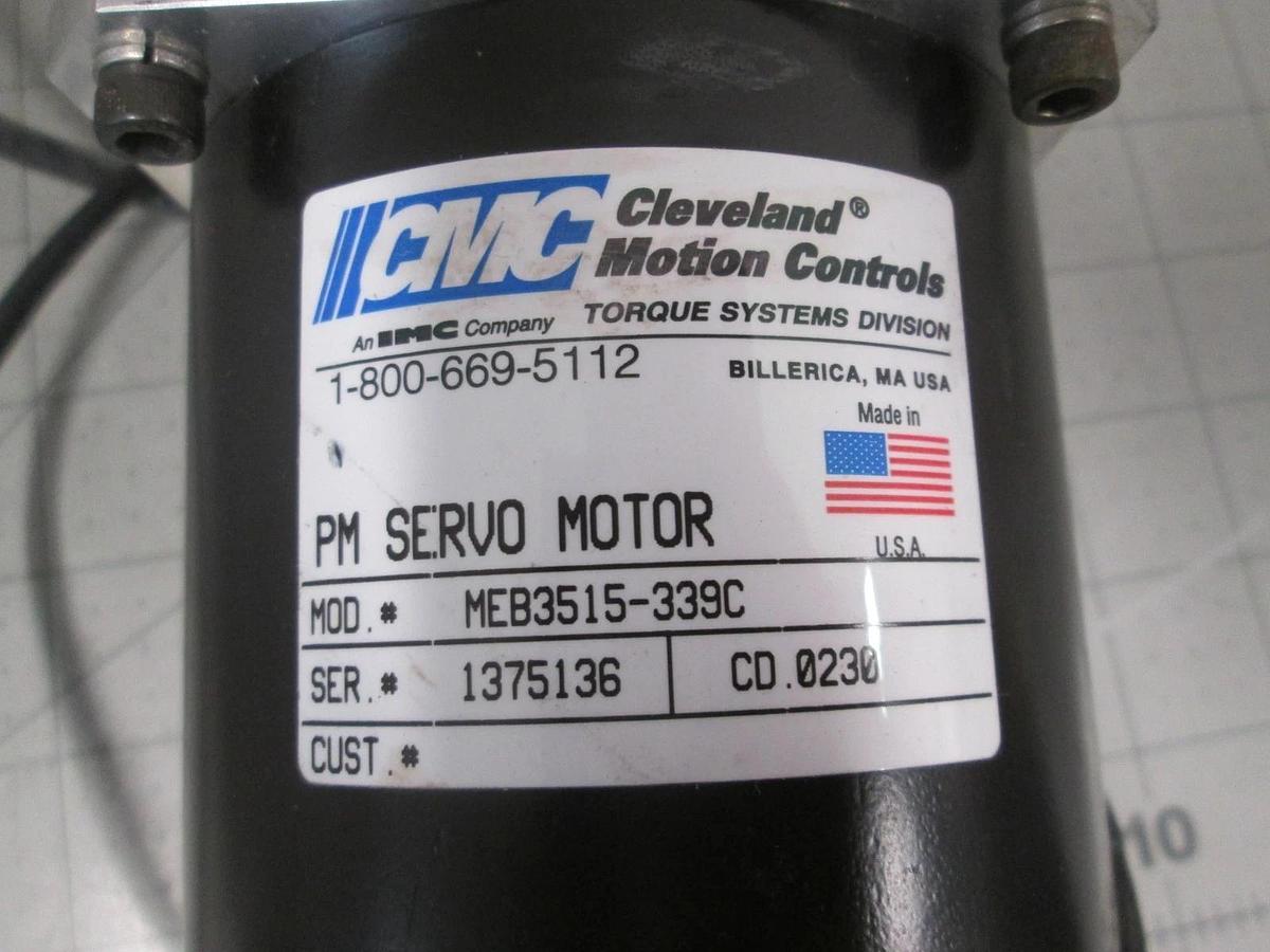 Used CMC, MEB3528-339C, Servo Motor w/ 8934-2661, 24 VDC, Used