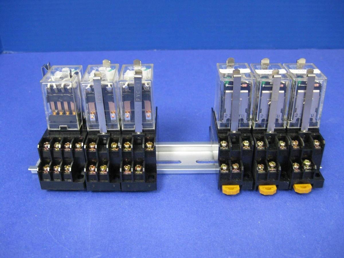 Used OMRON Relay Assy w/ MY2N-D2 Relays, Track Mount, Used