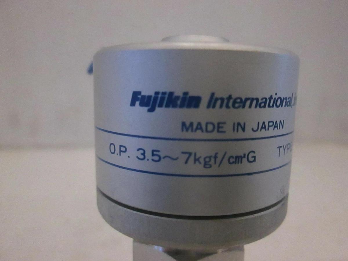 Used Fujikin O.P. 3.5-7kgf/cm2G Pneumatic Valve, N.O Butt Weld, Used