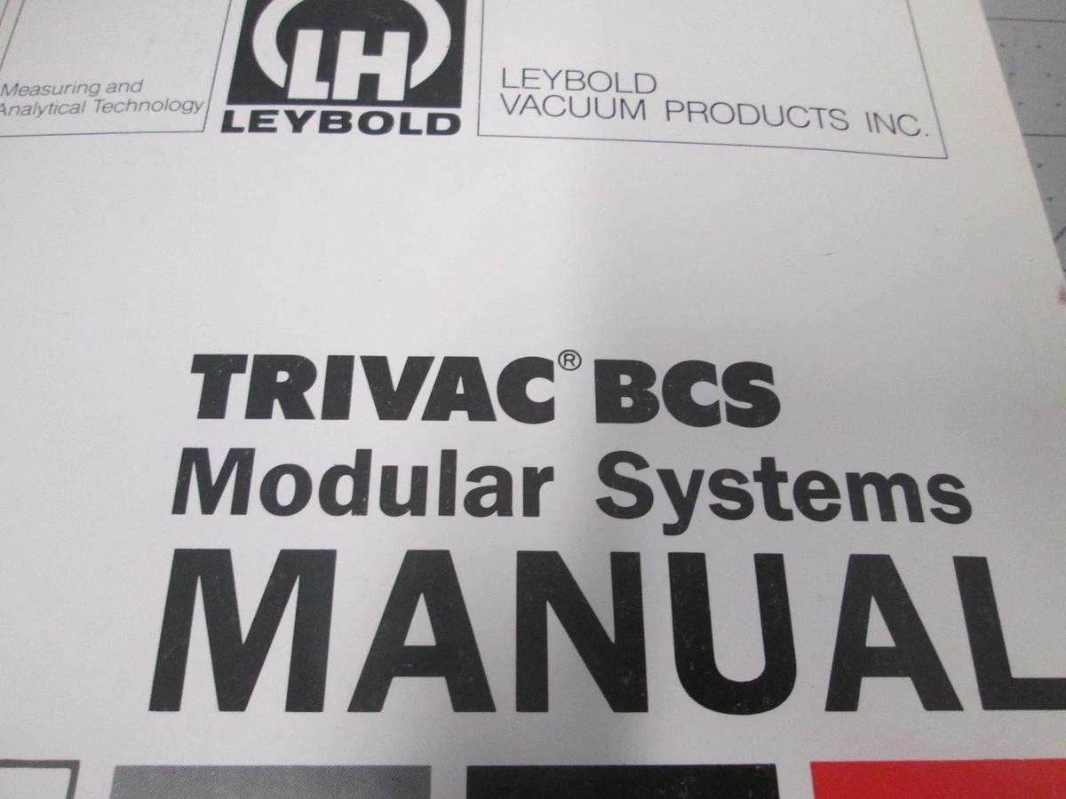 Used Leybold, Trivac BCS Modular Systems Manual, 722-78-028, Edition D, Used