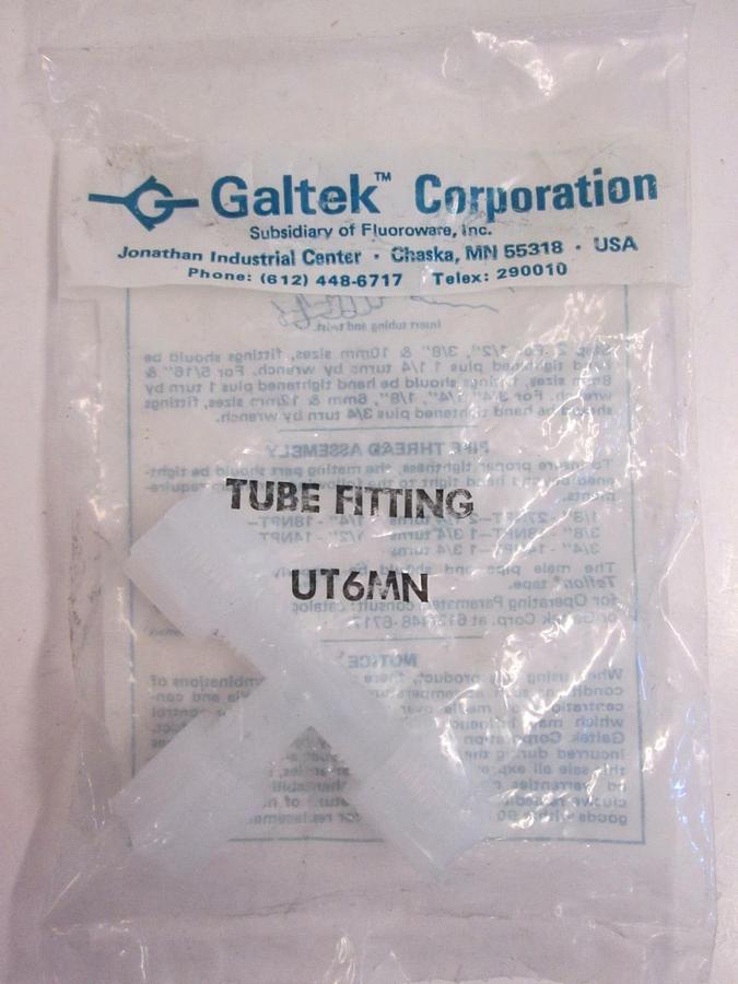 Used Galtek Corporation 3 Way Tee Fitting, UT6MN, NIP