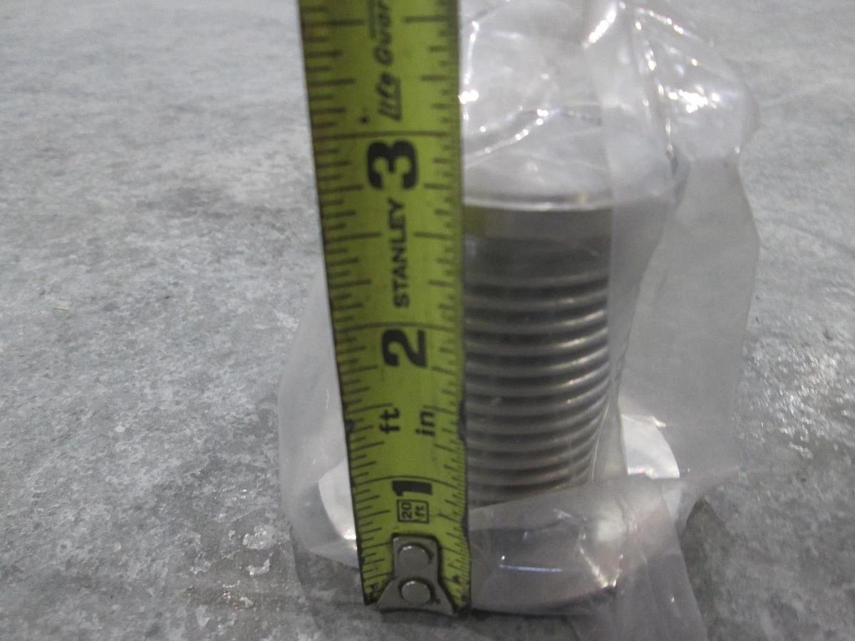 Used Stainless Steel Bellows Vacuum Pipe/Hose, 3"L, 76MM Flange, Used, Lot of 2