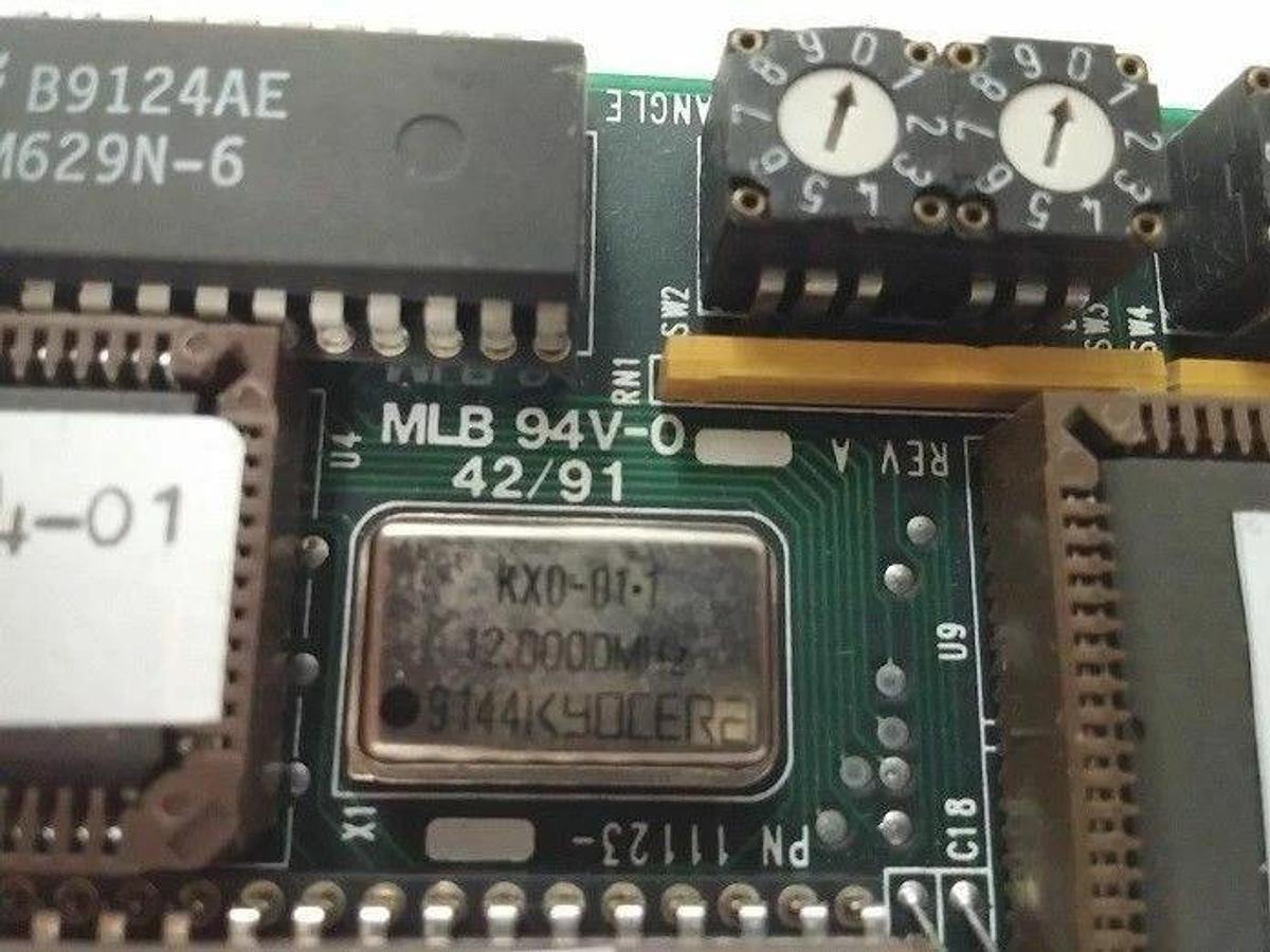 Used Brooks Automation pn 11123 PCB Assembly, Used with 3 programmed chips