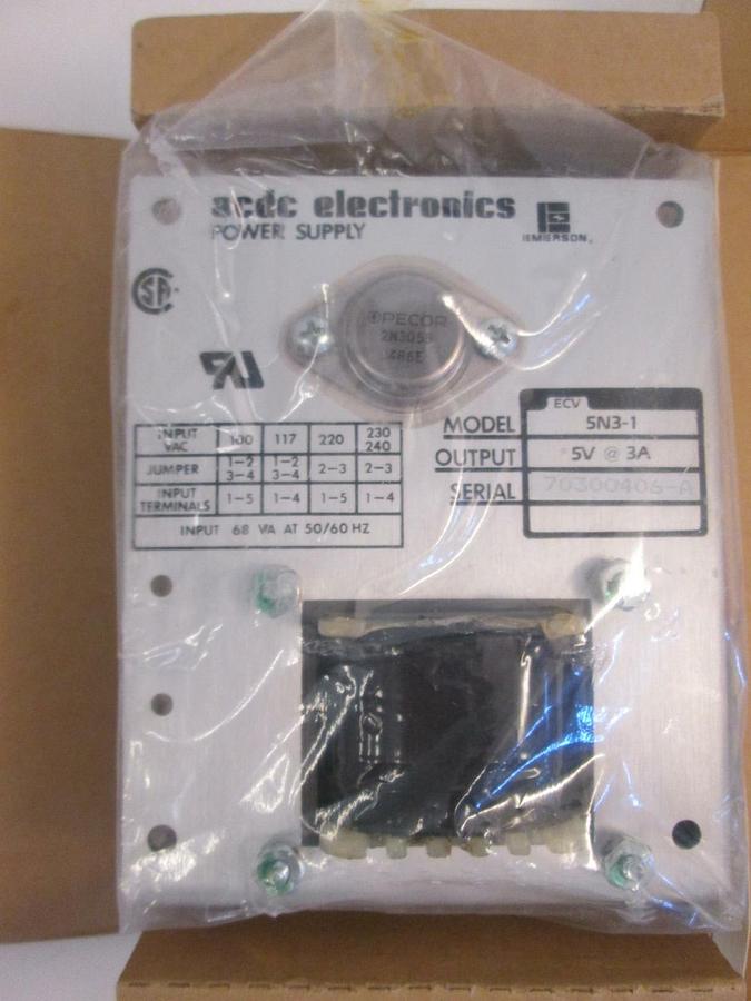 Used ACDC Electronics 5N3-1 Power Supply 5V @ 3A, New