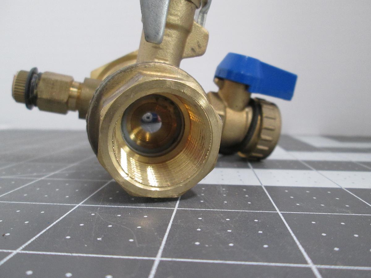Used 3/4 V1SF 600 WOG Hydronic Balancing Valve with P/T Test Port & Blue Drain Valve