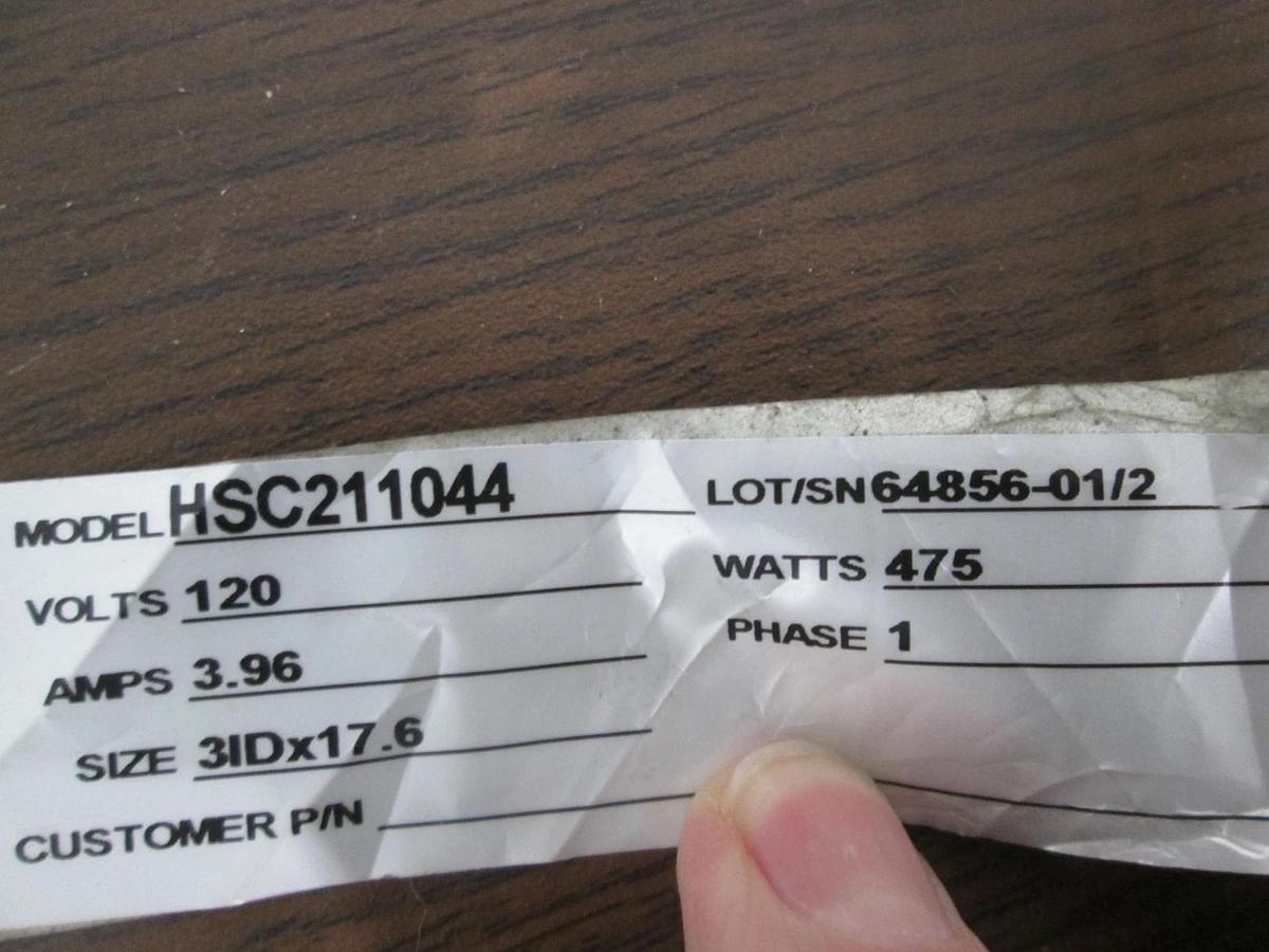 Used BriskHeat, HSC211044, Insulator Jacket, 120V, 3.96A, 475W, Single Phase, Used