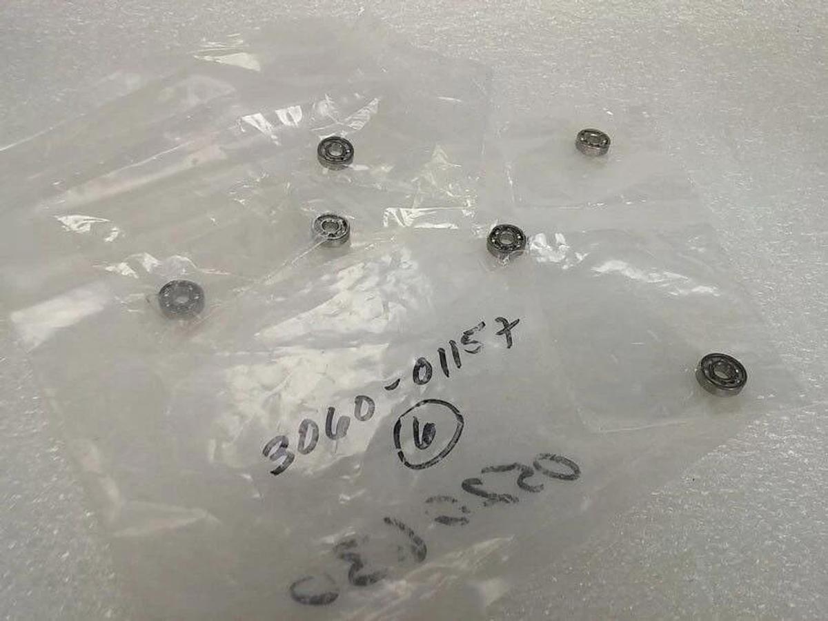 Used AMAT Applied Materials 3060-01157 Ball Bearing 3/16"IDx1/2"ODx5/32"WSST Lot of 6