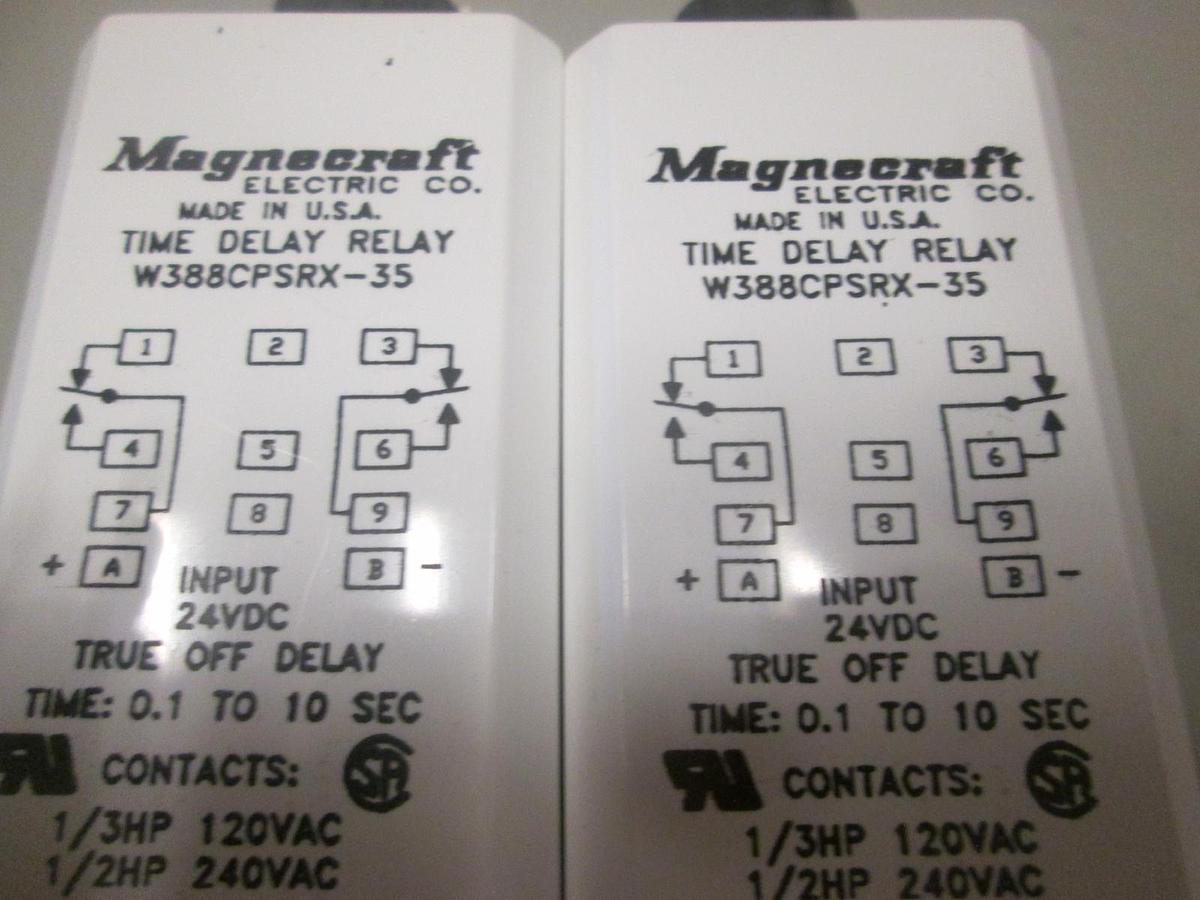 Used Magnecraft, Electric Relay W388CPSRX-35, 24 VDC, Used, Lot of 2