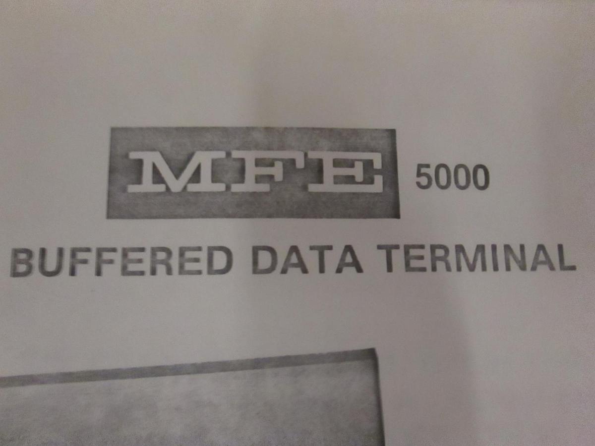 Used MFE 5000 Buffered Data Terminal Operation Manual, Used