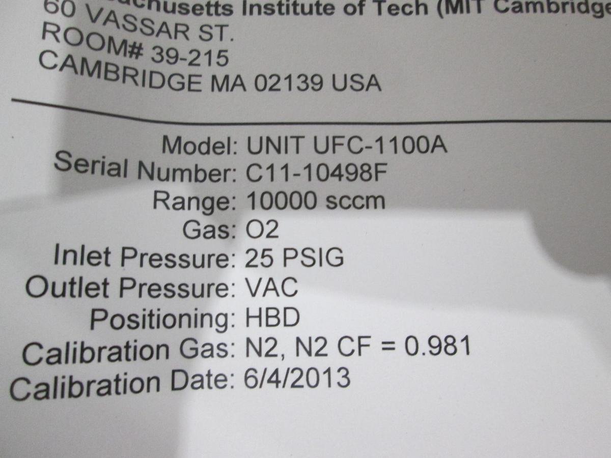 Used UNIT, UFC-1100A, O2, 10 SLM, Mass Flow Controller, New