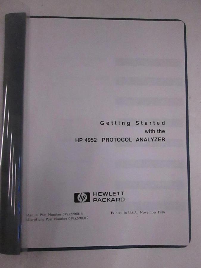 Used HP 4952 Protocol Analyzer, Getting Started With, Used