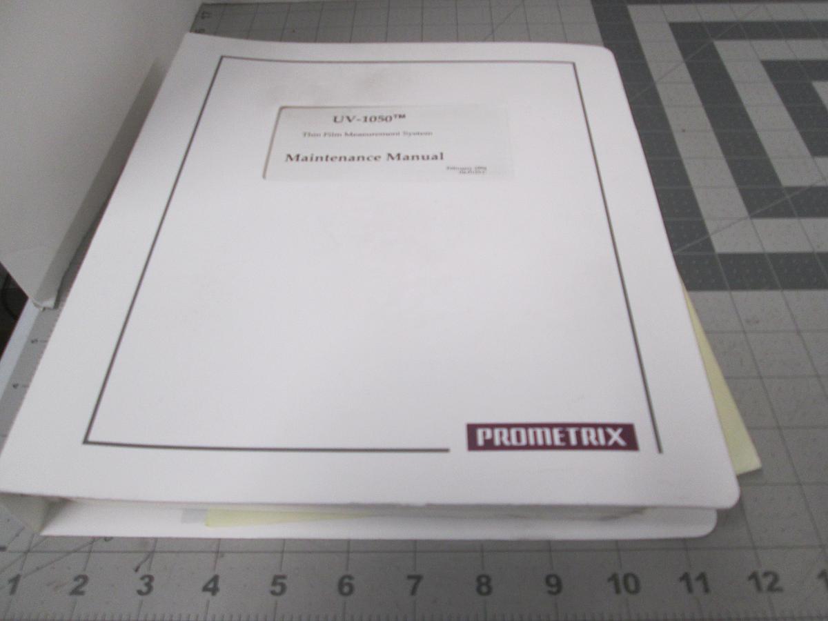 Used Tencore, Prometrix, UV-1050 Thin Film Measurement System, Maintenance Manual, Used