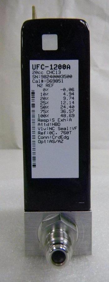 Used Unit UFC-1200A, Mass Flow Controller, Gas- CHC13, Range- 20 CC, 1/4" M I/O