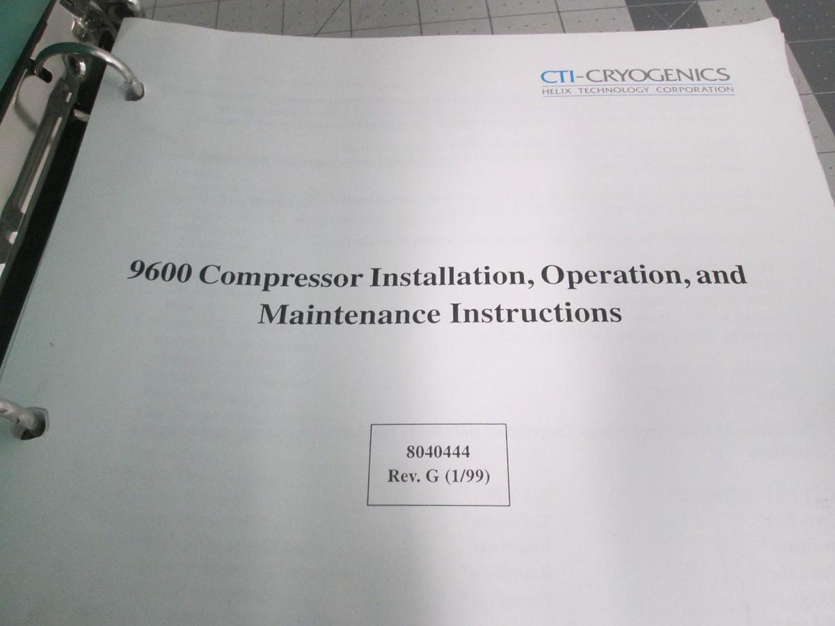 Used CTI-Cryogenics, 9600 Compressor Installation, Operation, Maintenance Manual Used
