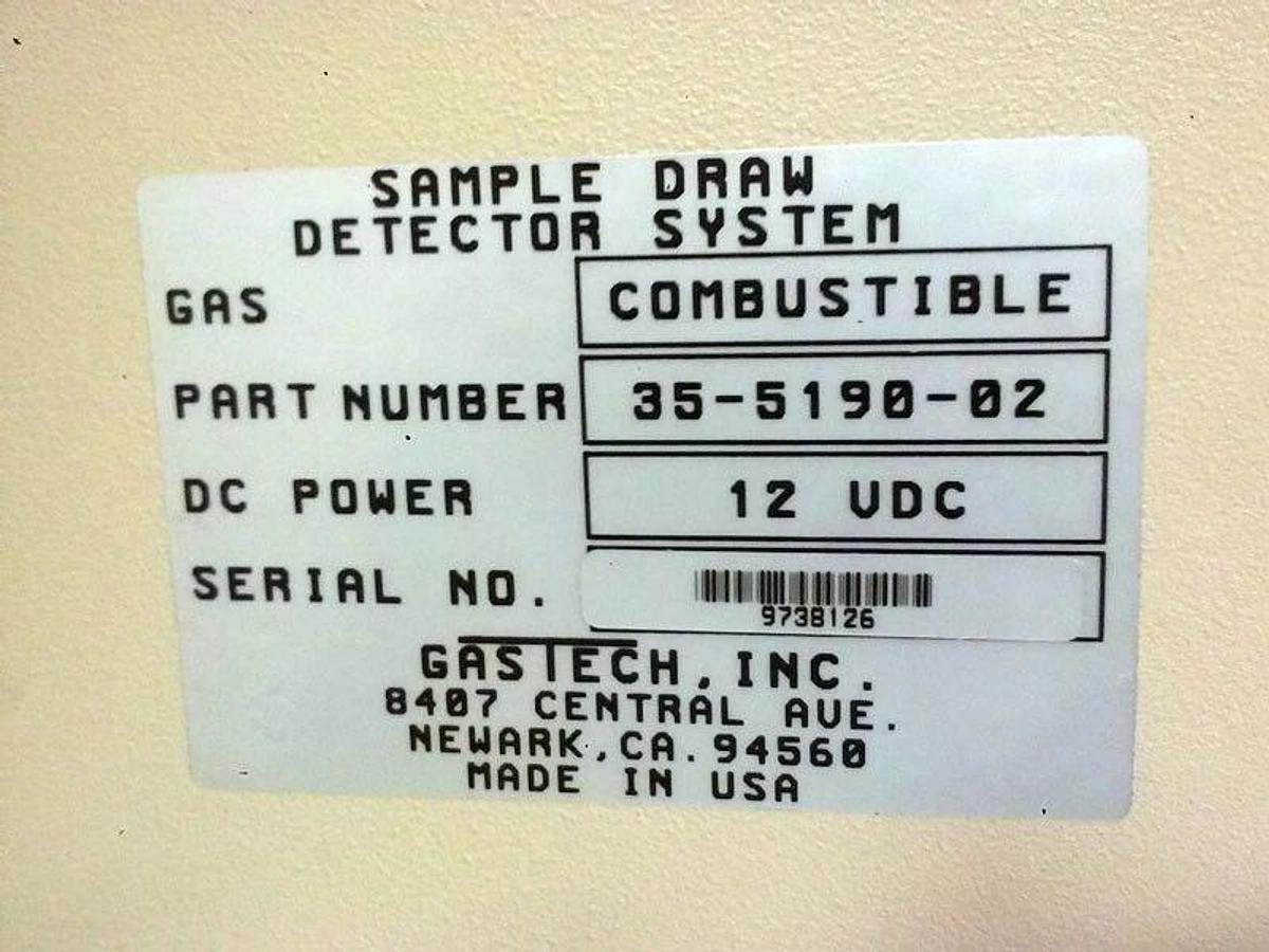 Used Gastech 35519002 Sample Draw Detector System for Combustible Gas, Used
