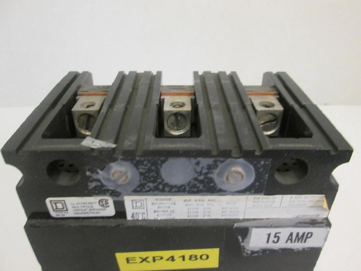 Used Square D FAL36015 Circuit Breaker, 15 AMP, 3 Pole