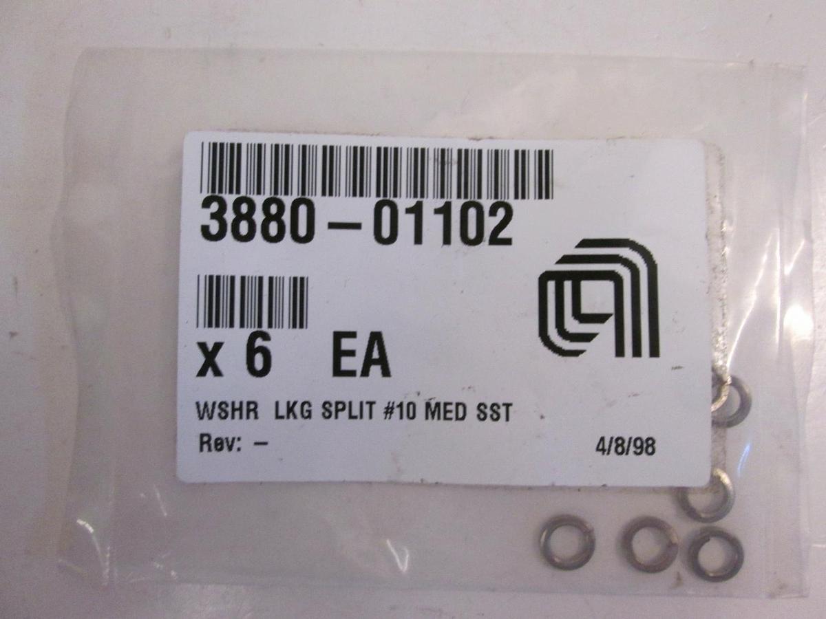 Used AMAT 3880-01102 Washer/Split #10, Lot of 6
