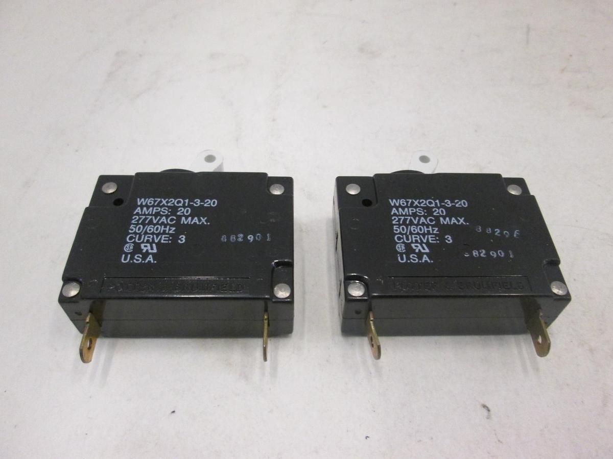 Used Potter & Brumfield, W67X2Q1-3-20, Circuit Breaker Switch, Used, Lot of 2