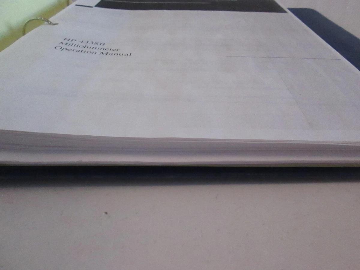 Used HP 4338B Milliohmmeter Operation Manual, Used