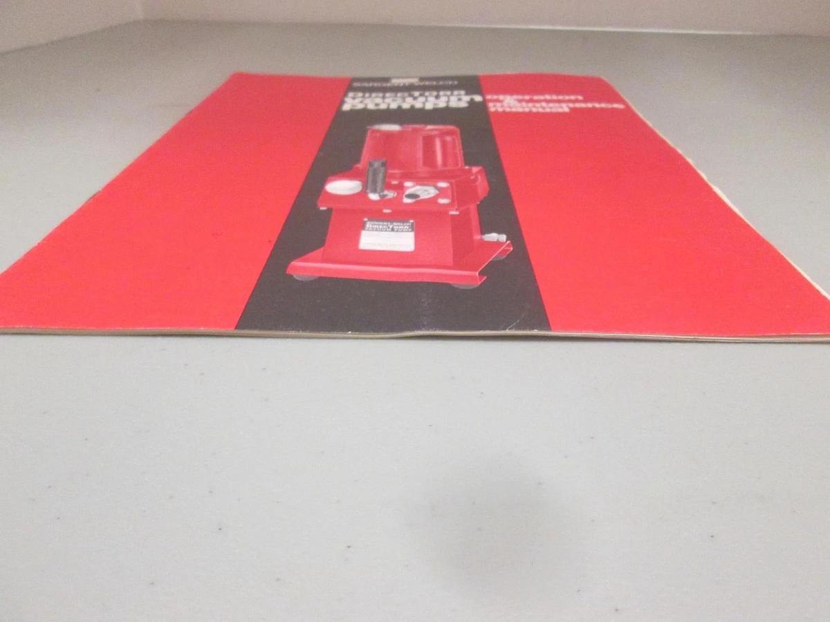 Used Sargent-Welch, 41-2937DirecTorr Vacuum Pump Operation & Maintenance Manual, Used