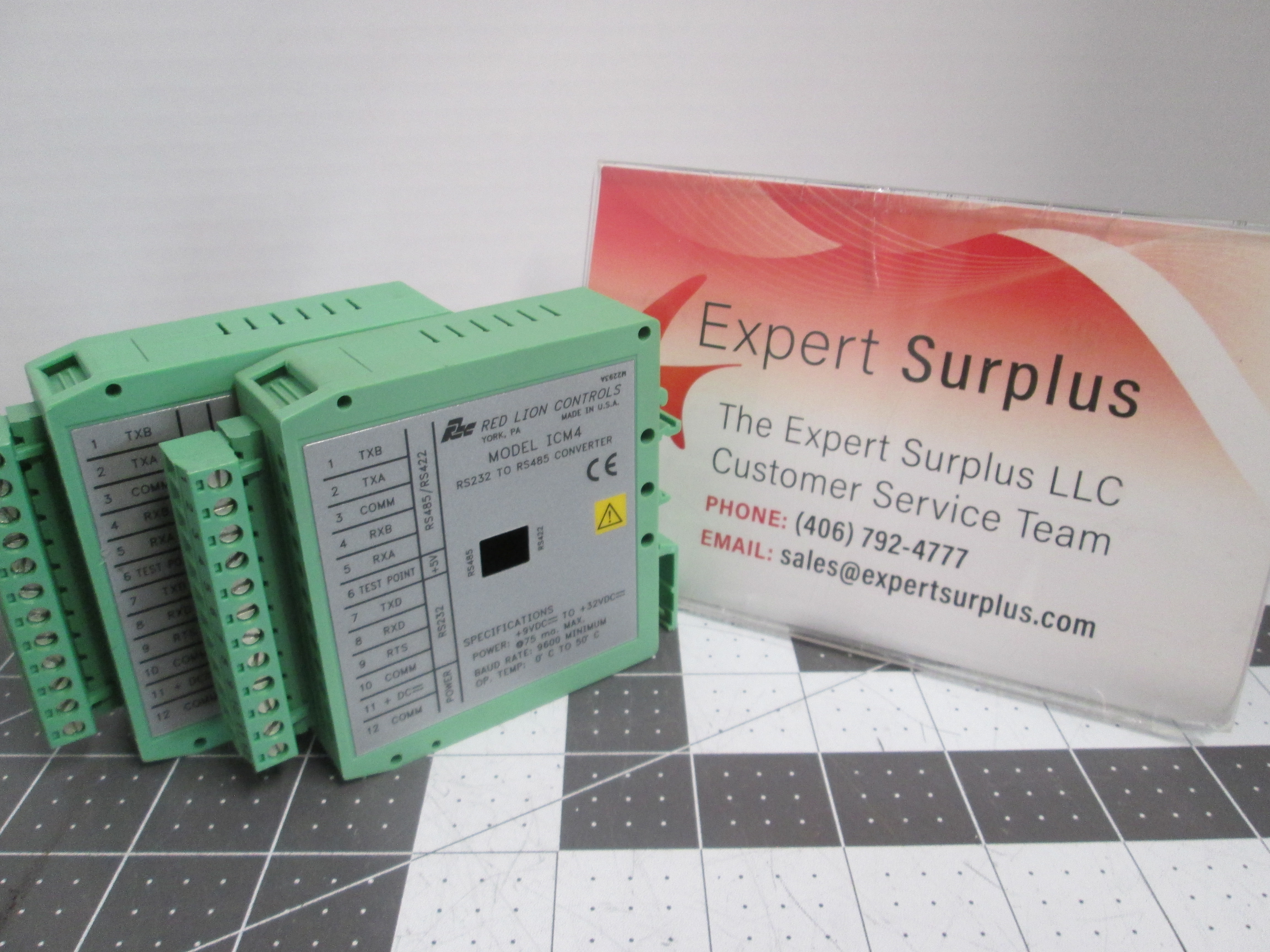 Used Lot of 2 Red Lion ICM4 ICM40030 RS232 to RS485 Serial Converter Modules