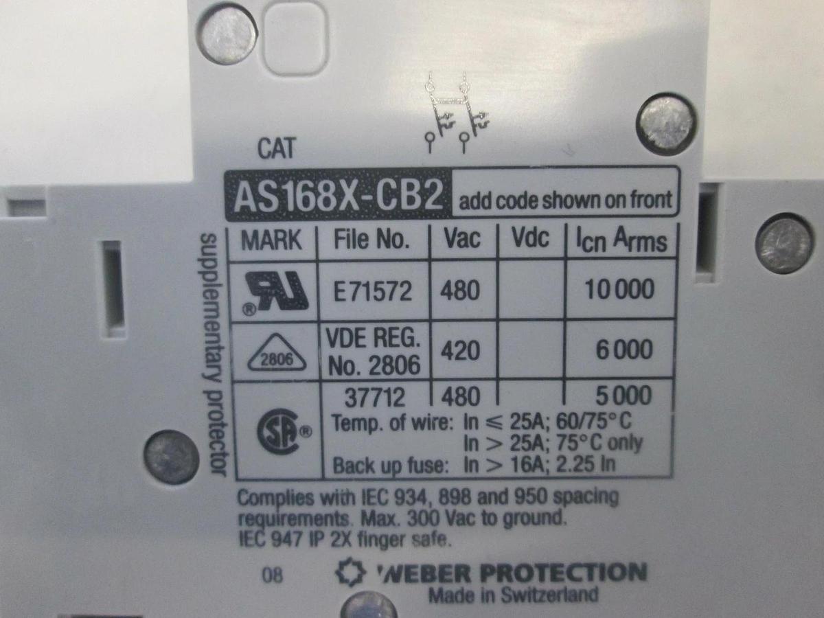 Used Schurter, AS168X-CB2, AS168X-CB1 Circuit Breakers, Used, Mixed Lot of 12