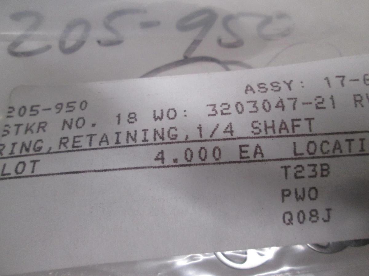 Retaining, Ring, 205-950, 1/4" Shaft, New, Lot of 83