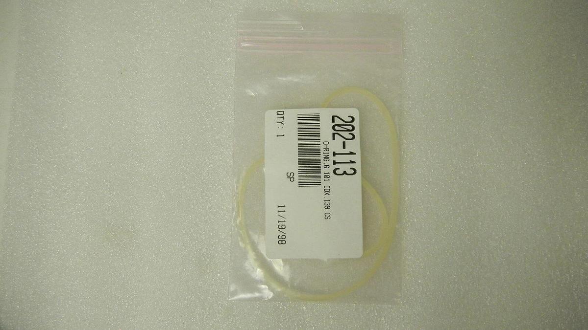 Used Ontrak, Lam Research, Clear O-Ring 202-113, 6.101 ID x .139 CS, NIP