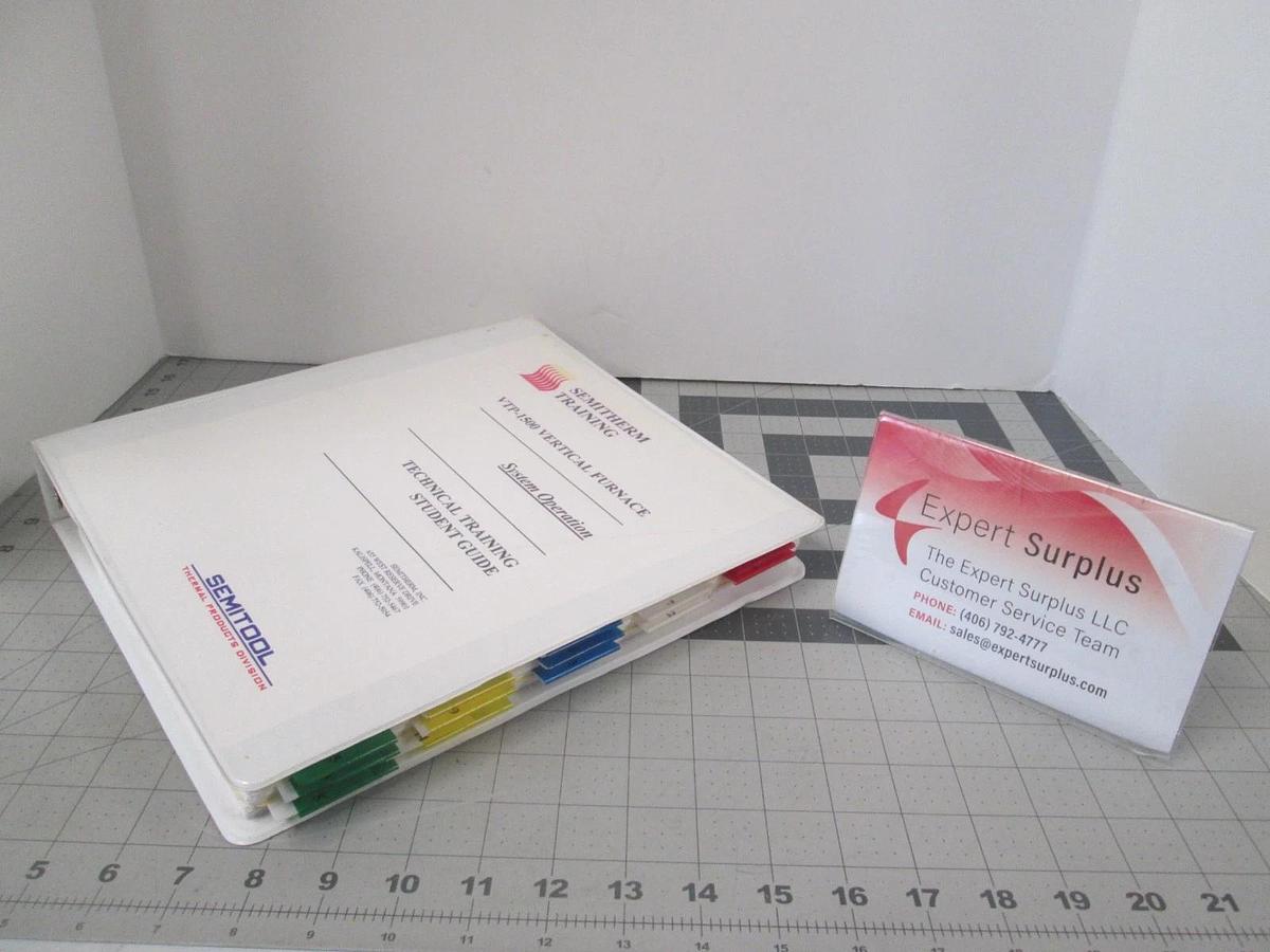 Used Semitool, VTP-1500, Vertical Furnace, System Operation Student Guide, Used