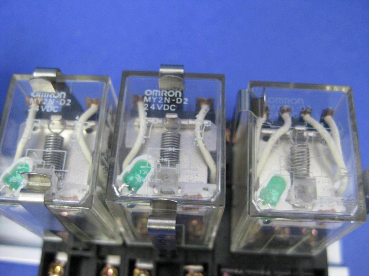 Used OMRON Relay Assy w/ MY2N-D2 Relays, Track Mount, Used