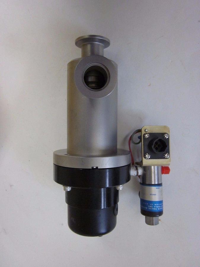 Used HPS MKS Vacuum Bellows Sealed Angle Gate Valve NW-25, 1" w/ Skinner Solenoid