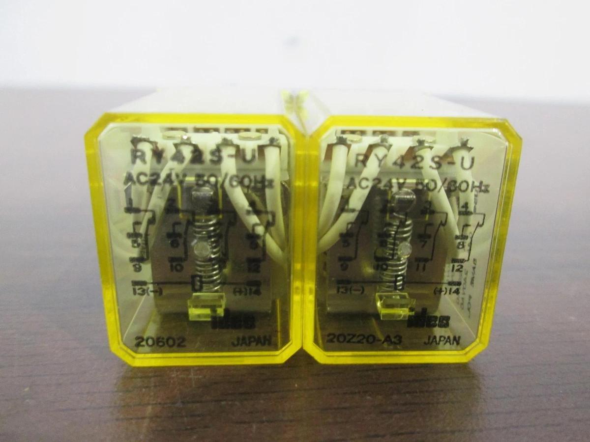 Used Idec, RY42S-U, Relay, AC24V, 50/60Hz, Used, Lot of 2