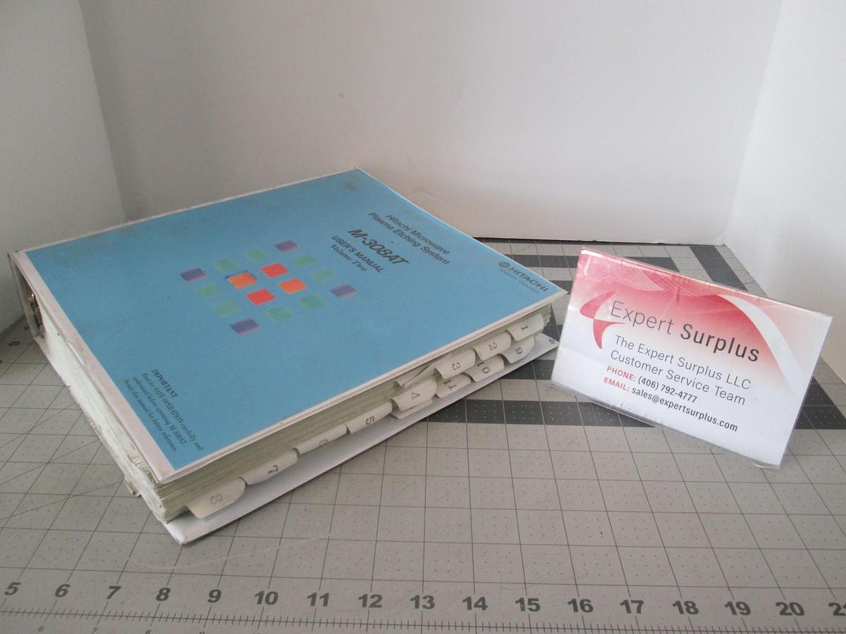Used Hitachi, M-308AT, Plasma Etching System, User's Manual Volume Two, Used