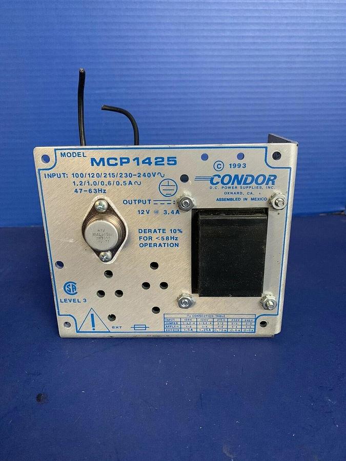 Used Condor Power Supply MCP1425, 12V Output, Used