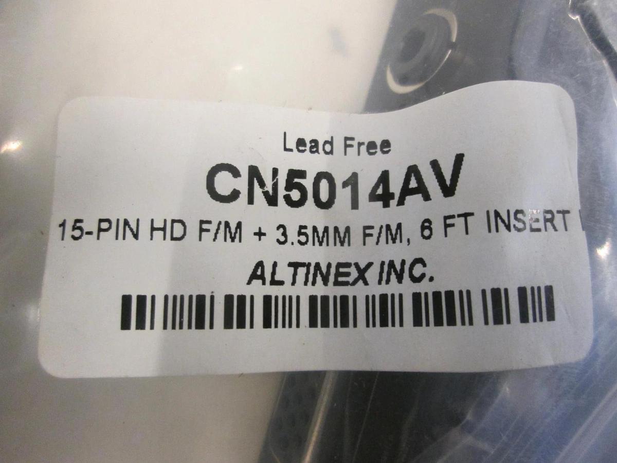 Used Altinex, CN5014AV, 15-Pin HD F/M + 3.5MM F/M, 6Ft Insert Plate, New