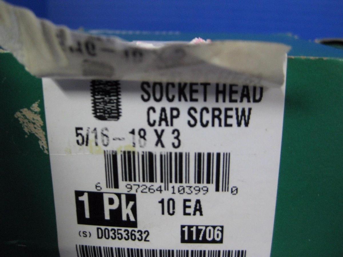 Used Camcar 5/16-18 x 3 Socket Head Cap Screw, Lot of 28 Pieces