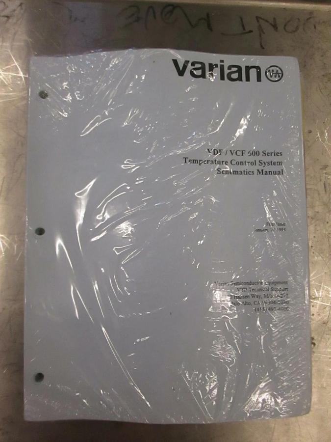 Used Varian VDF/VCF 600 Series Temperature Control System Schematics Manual, New
