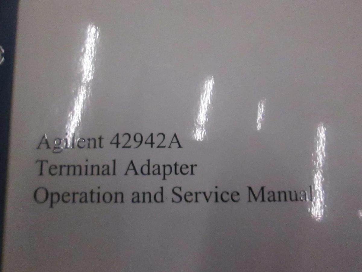 Used Agilent 42942A Terminal Adapter Operation and Service Manual, Used