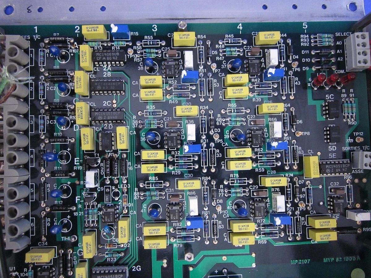 Used Semy Engineering MYP821000A 6 Input T/C Amplifier Assy w/ Box/Wires/Cabels