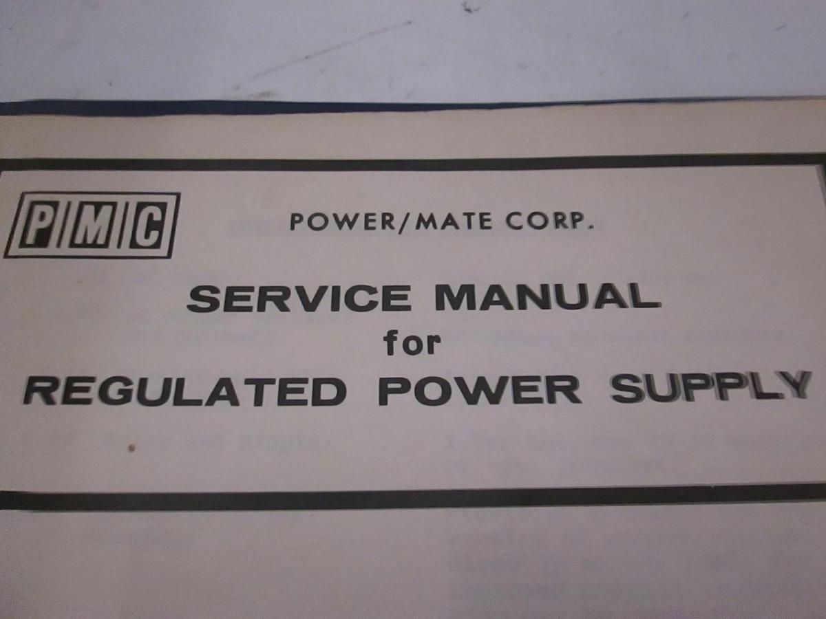 Used PMC Service Manual for Regulated Power Supply, Used