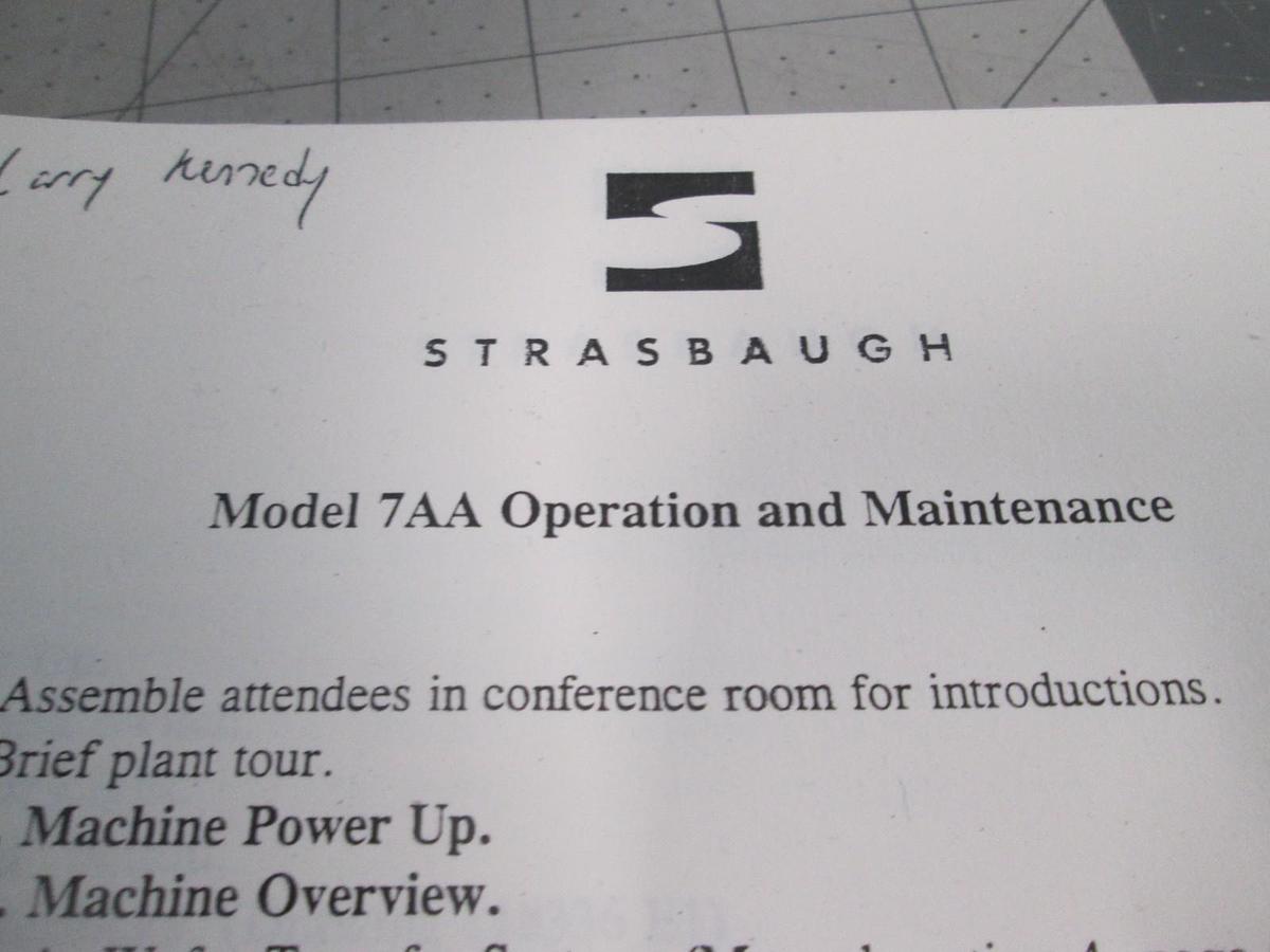 Used Strasbaugh, Model 7AA Operation and Maintenance Manual, Used