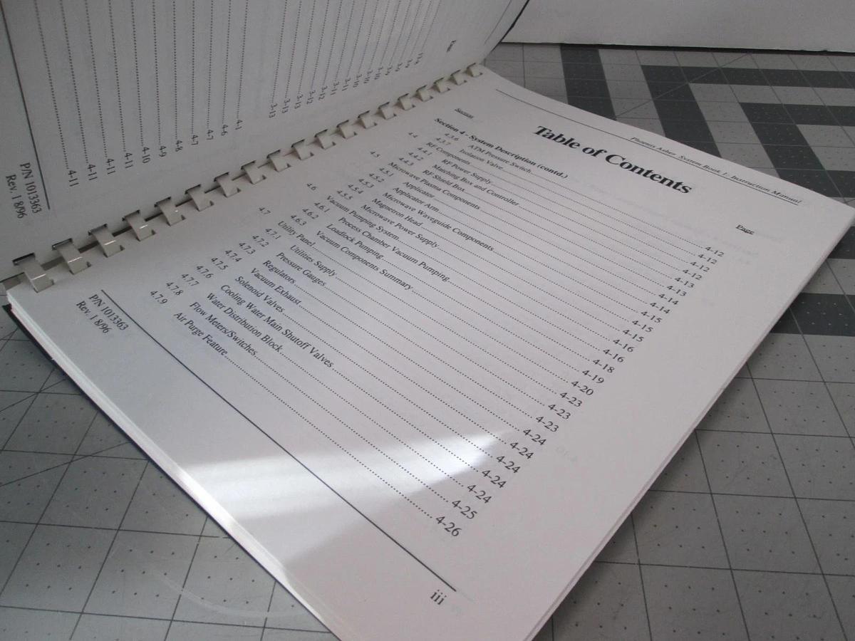 Used Ulvac, Phoenix Asher System, Book 1 Instruction Manual, 1013363, Used