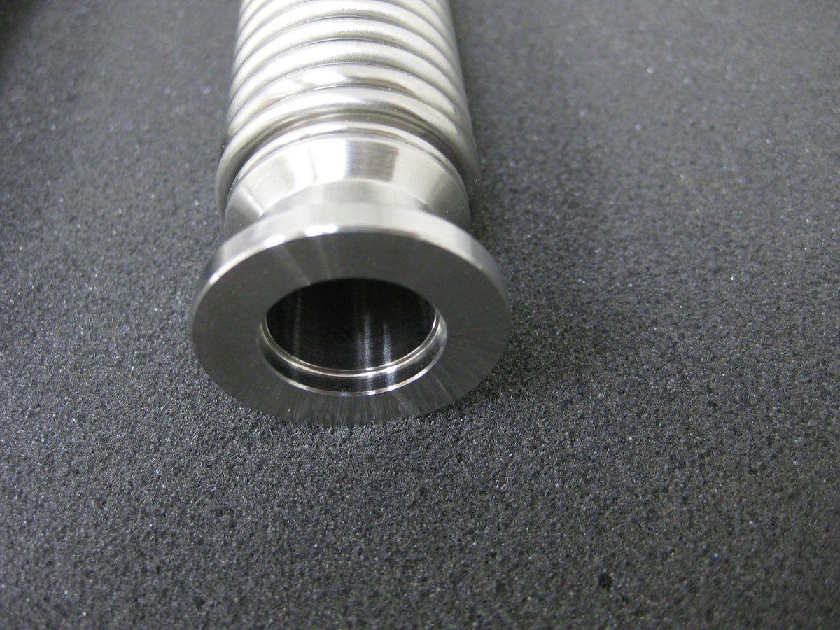 Used SS Vacuum Flexible Bellows Hose w/ NW16 Flanges, 10.5" L, Lot of 2 New