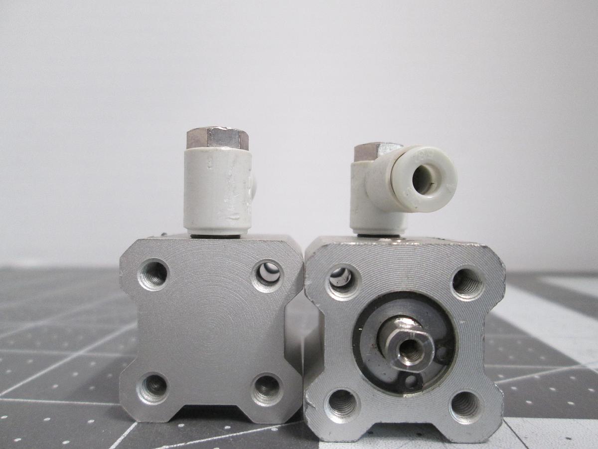 Used Lot of 2 SMC CQ2A12-10S Compact Pneumatic Cylinder Single Acting Spring Return