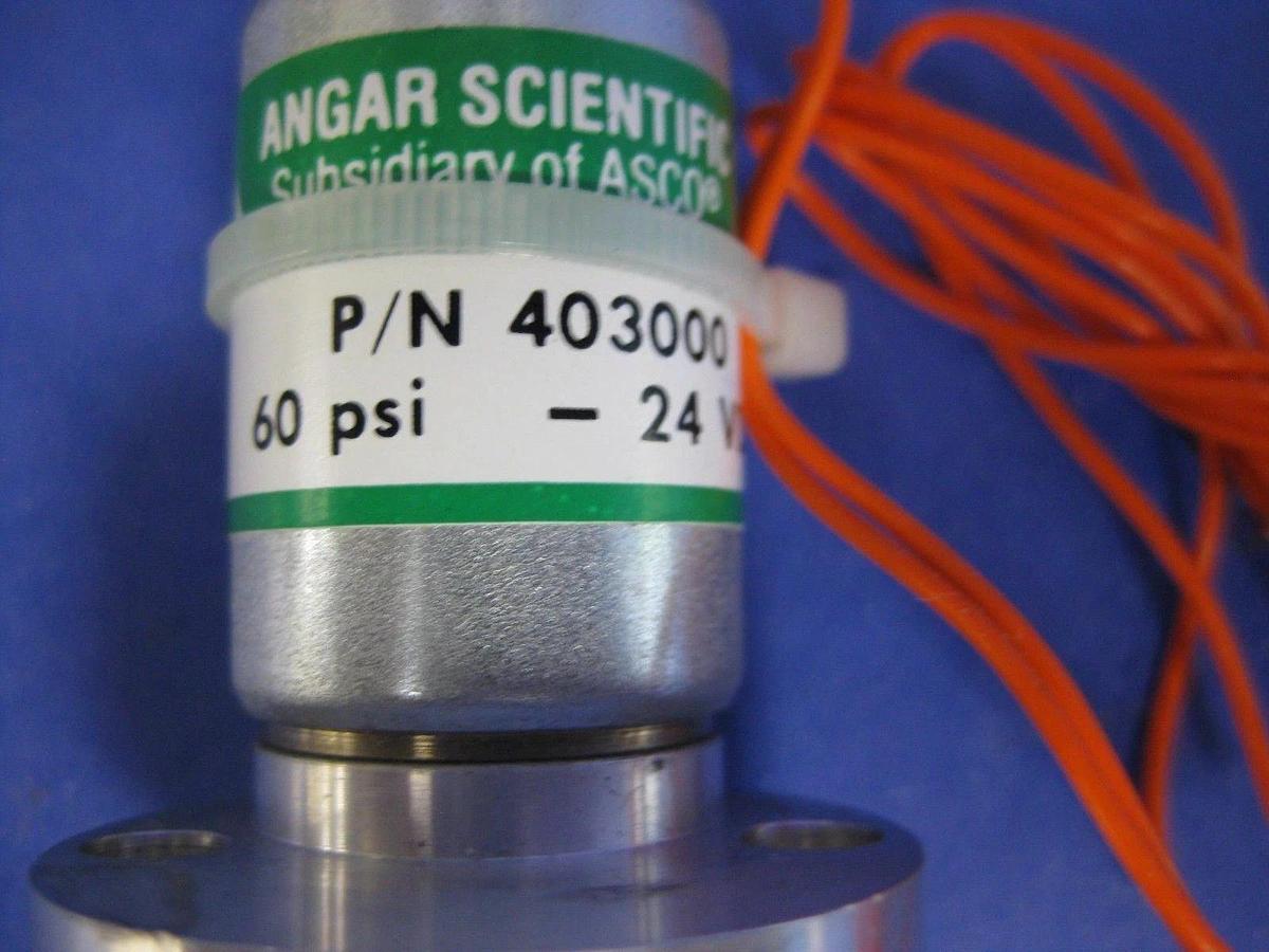 Angar Scientific Asco 403000 Solenoid Valve, 24VDC, 60 PSI, New