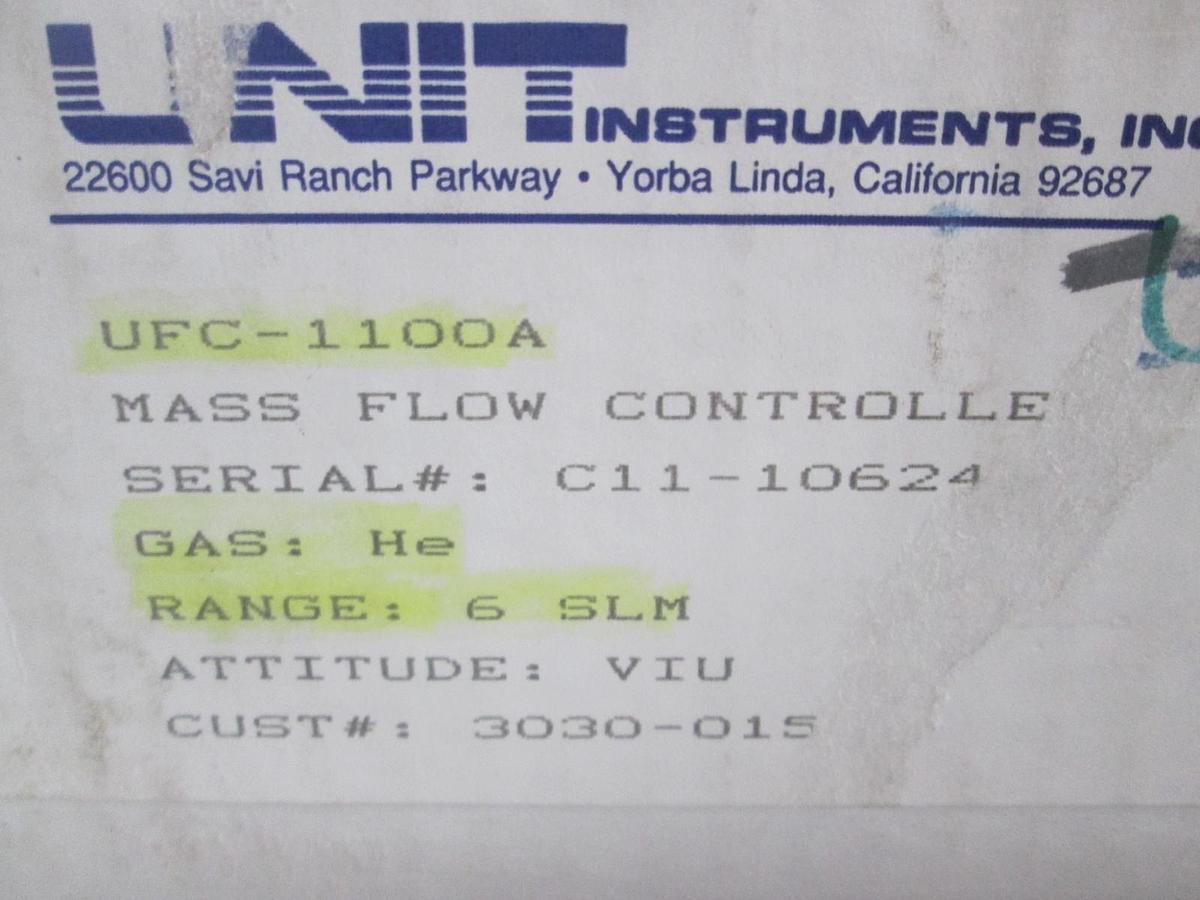 Used Unit, UFC-1100A, Mass Flow Controller, He, 6 SLM, New