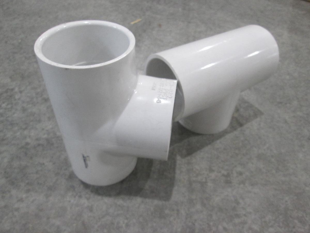 Used Spears, SCH 40 D2466, 401-020, 2", White Tee Fitting, New, Lot of 2