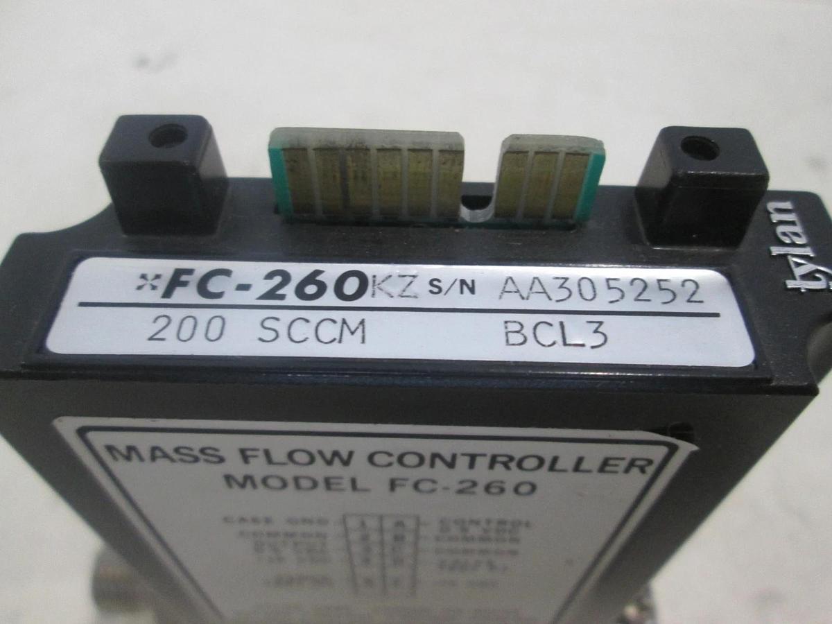 Used Tylan, FC-260KZ , Mass Flow Controller, 200 SCCM, BCL3, Used