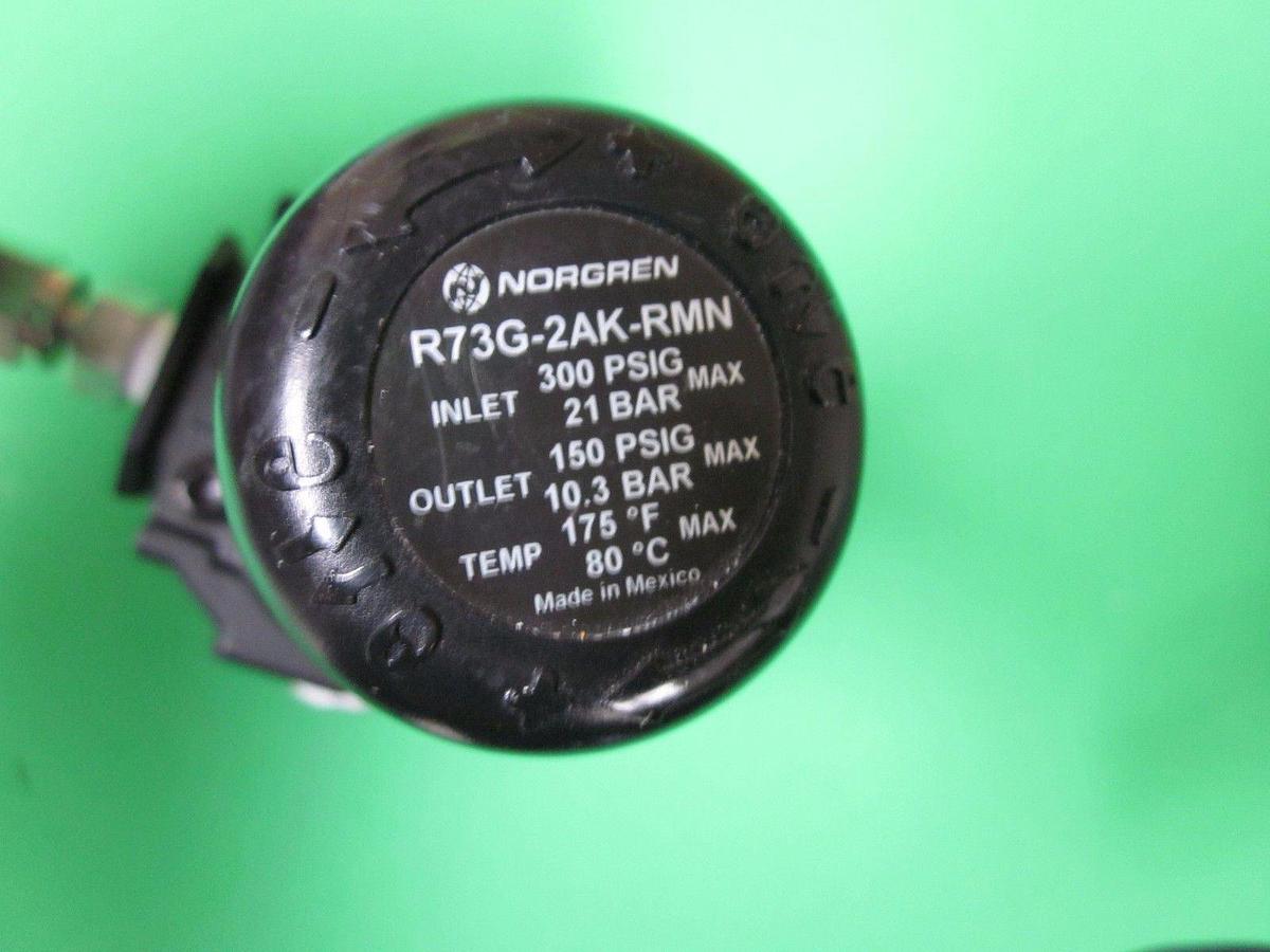 Used Norgren R73G-2AK-RMN Pressure Regulator w/ Gauge, 300 PSIG